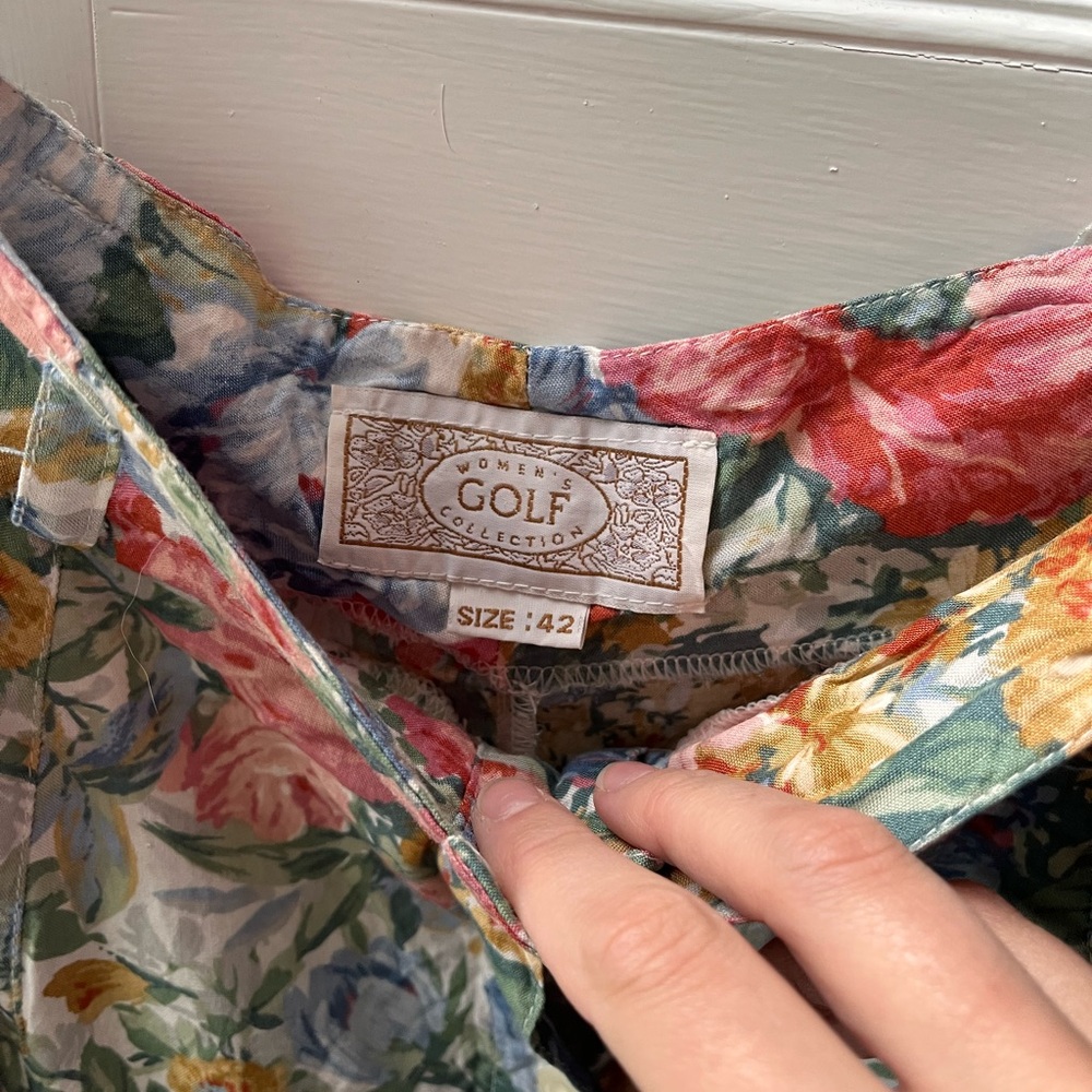 Floral Button-Front Midi Skirt - Pink & Green - Picture 3 of 5